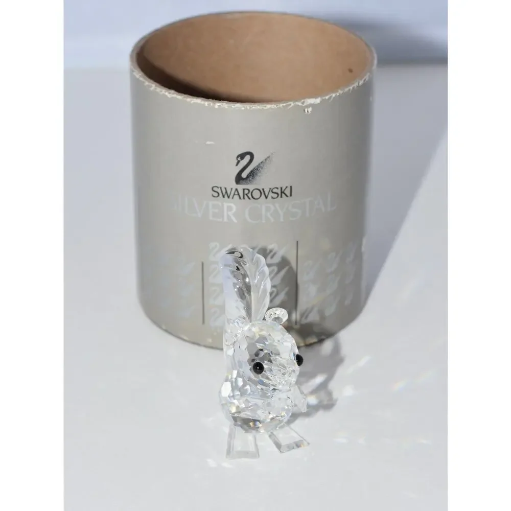 Swarovski Woodland Friends Silver Sparkling Crystal Squirrel Figurine Retired